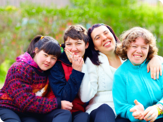 ladies smiling